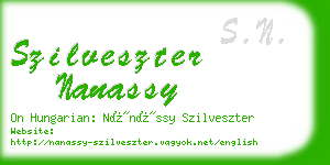 szilveszter nanassy business card